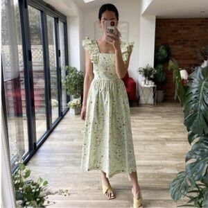 H&M  *NWT* Wildflower Tie-Back Poplin Dress sz S